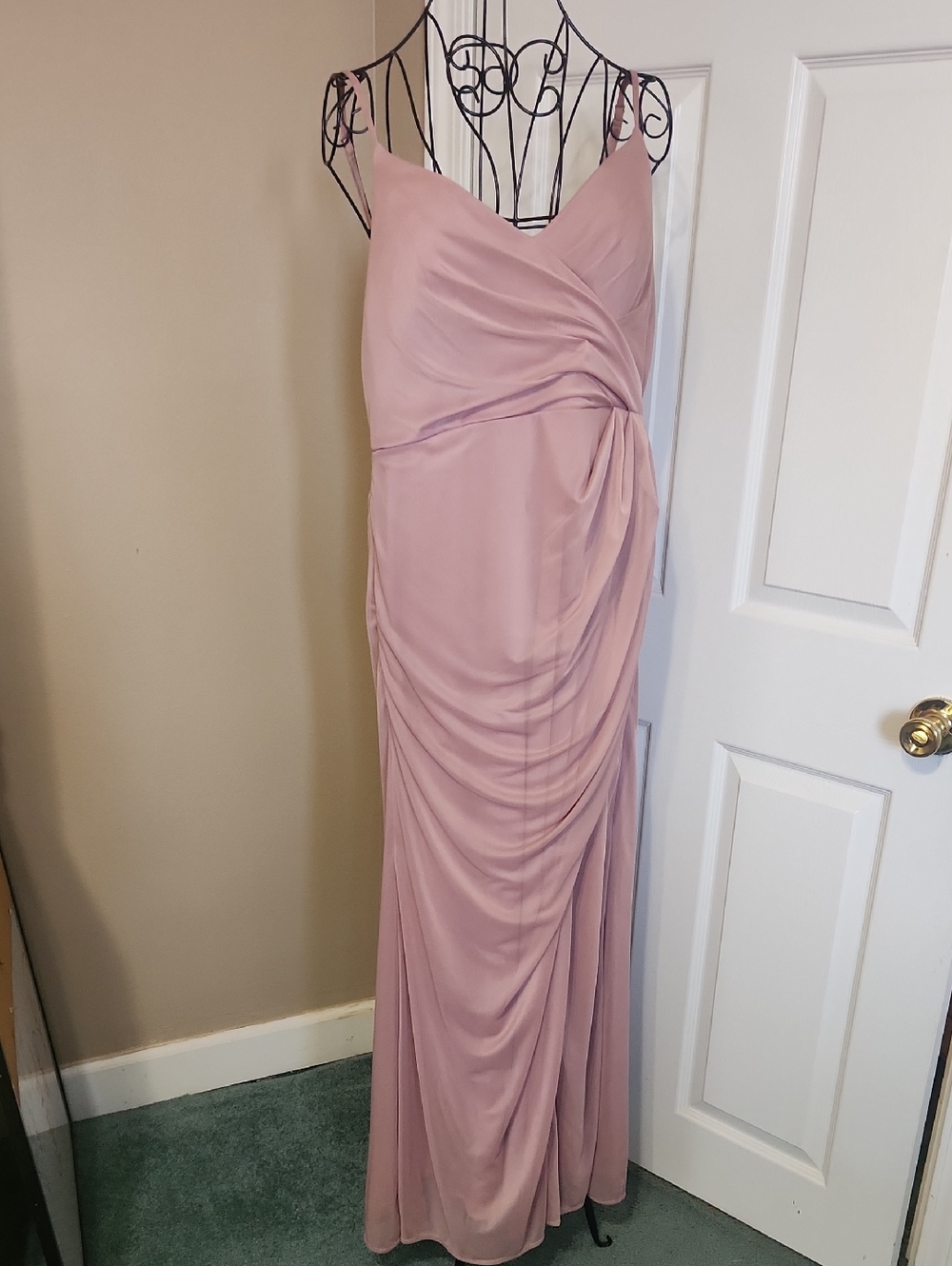 Azazie Dusty Rose Draped Maxi Dress